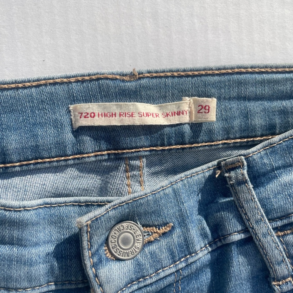 Levi’s 720 High Rise Super Skinny Jeans Size 29 Like New - Picture 4 of 6
